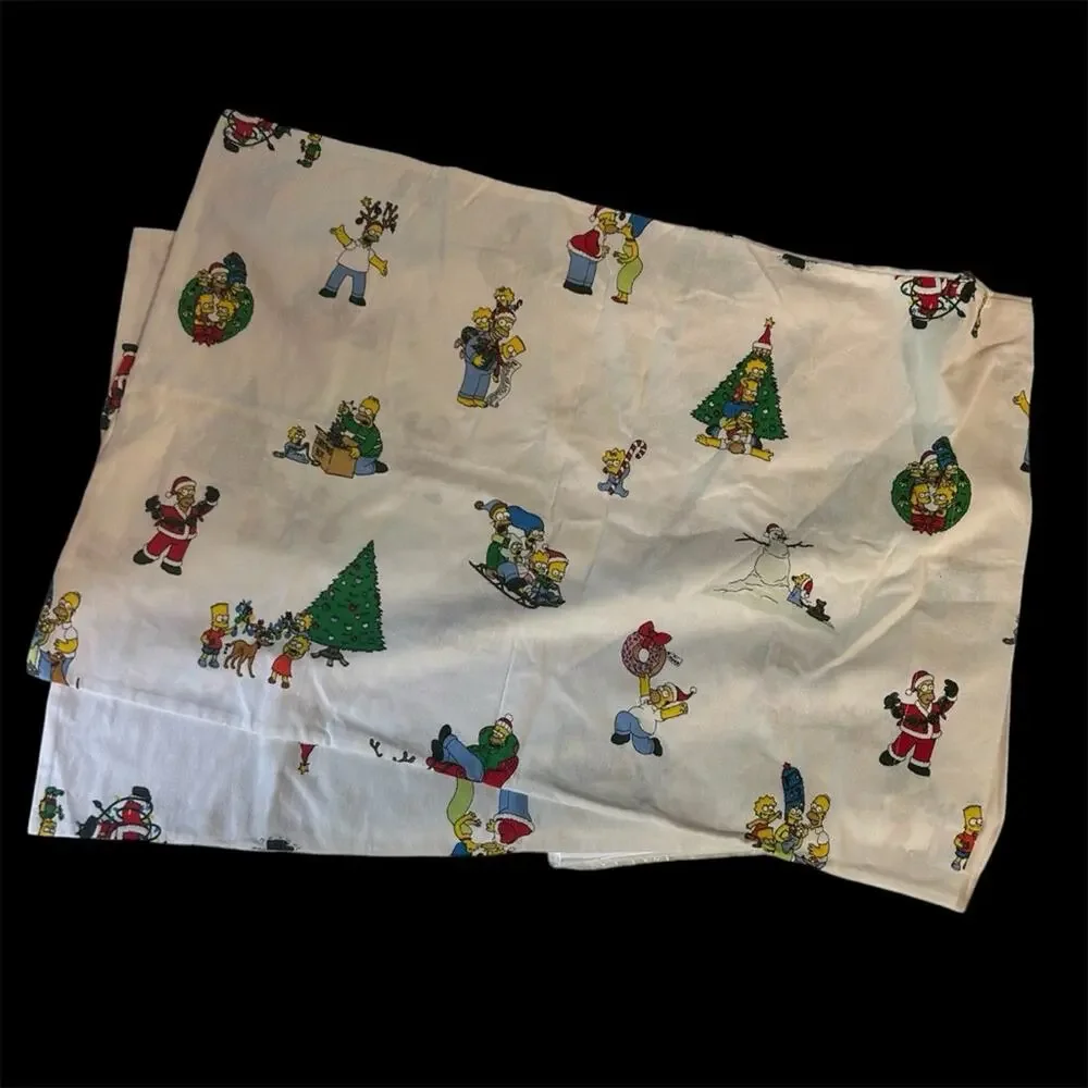 Pottery Barn x Simpsons Christmas Print Pillowcases Pillow Covers Standard NEW